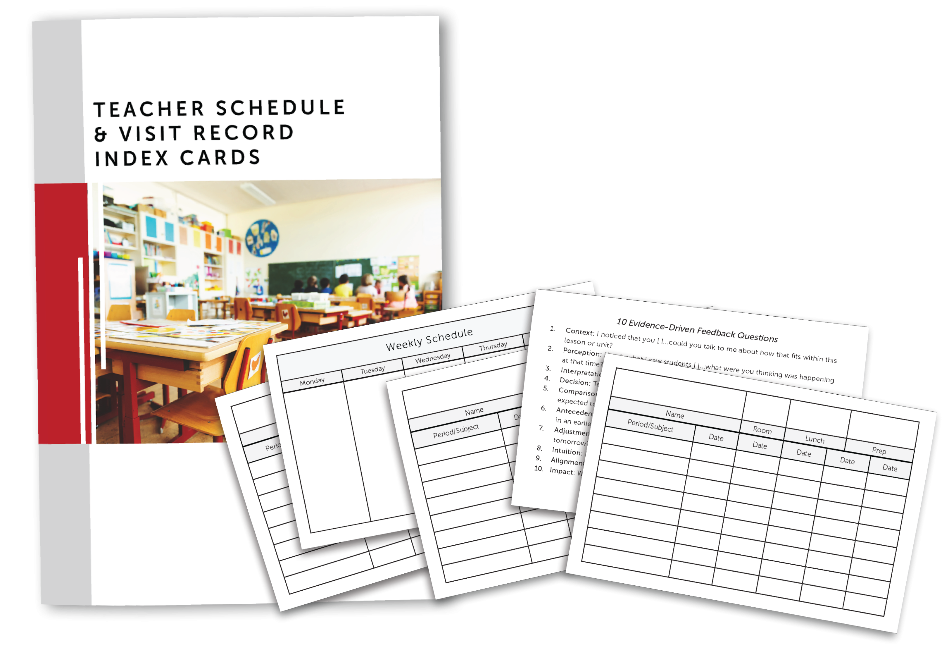 Teacher Schedule & Visit Record Index Cards